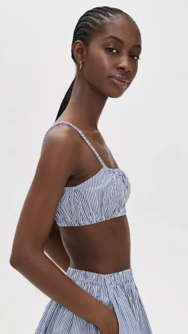 Suzie Kondi Bea hirred Bra Top Navy tripe | Thumbnail 4 Suzie Kondi Bea hirred Bra Top Navy tripe | Thumbnail 4