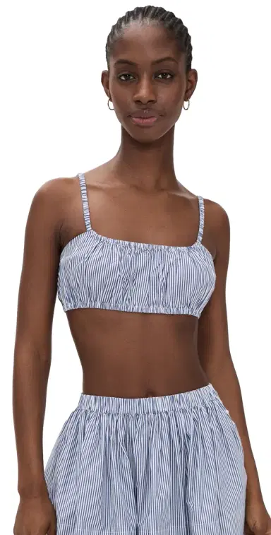 Suzie Kondi Bea hirred Bra Top Navy tripe | Thumbnail 1 Suzie Kondi Bea hirred Bra Top Navy tripe | Thumbnail 1