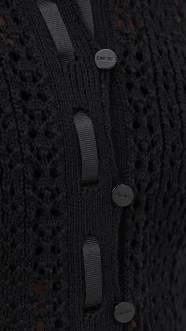 L'AGENCE Ninette Pointelle Cardigan Black/Black | Thumbnail 6 L'AGENCE Ninette Pointelle Cardigan Black/Black | Thumbnail 6