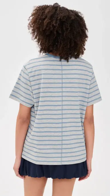 DUNST triped T-Shirt Melange Grey/oft Blue | Thumbnail 3 DUNST triped T-Shirt Melange Grey/oft Blue | Thumbnail 3