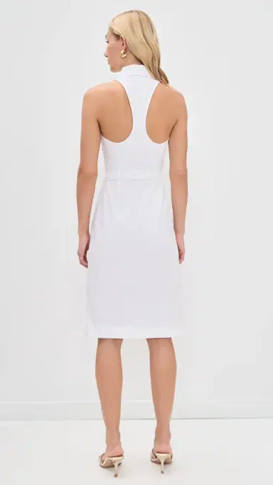 L'AGENCE Lisette Sleeveless Buttondown Dress White | Thumbnail 3 L'AGENCE Lisette Sleeveless Buttondown Dress White | Thumbnail 3