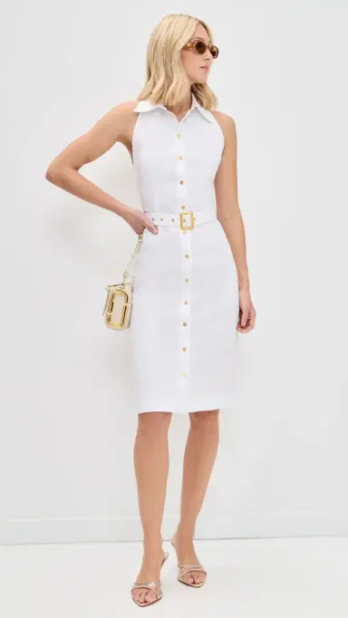 L'AGENCE Lisette Sleeveless Buttondown Dress White | Thumbnail 5 L'AGENCE Lisette Sleeveless Buttondown Dress White | Thumbnail 5