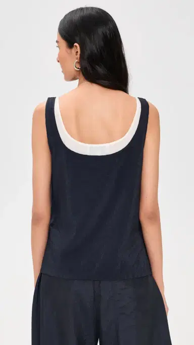 La Ligne Double Layer coop Tank Navy/ | Thumbnail 3 La Ligne Double Layer coop Tank Navy/ | Thumbnail 3