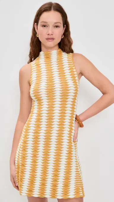 De Loreta Monte Knit Dress Yellow White | Thumbnail 2 De Loreta Monte Knit Dress Yellow White | Thumbnail 2