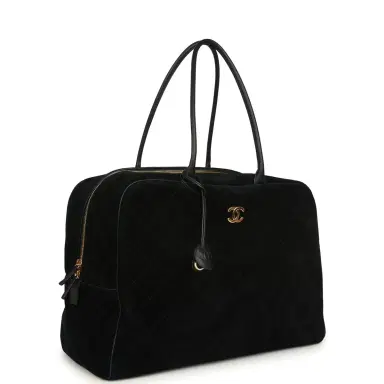Chanel Chanel Maxi "Perfect Bowling" Bag Black Suede Gold Hardware | Thumbnail 2 Chanel Chanel Maxi "Perfect Bowling" Bag Black Suede Gold Hardware | Thumbnail 2