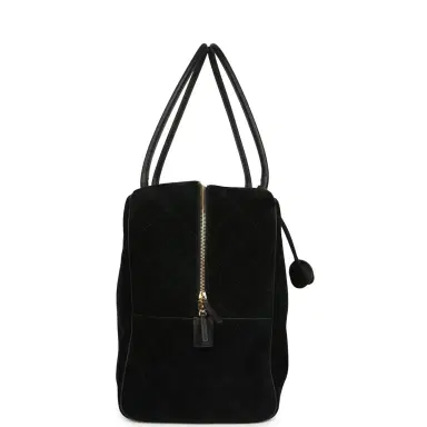 Chanel Chanel Maxi "Perfect Bowling" Bag Black Suede Gold Hardware | Thumbnail 3 Chanel Chanel Maxi "Perfect Bowling" Bag Black Suede Gold Hardware | Thumbnail 3