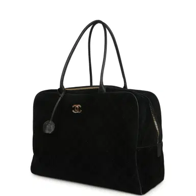Chanel Chanel Maxi "Perfect Bowling" Bag Black Suede Gold Hardware | Thumbnail 5 Chanel Chanel Maxi "Perfect Bowling" Bag Black Suede Gold Hardware | Thumbnail 5