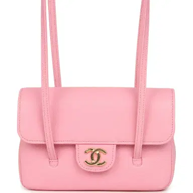 Chanel Chanel Mini Preppy Coco Clutch with Straps Pink Shiny Caviar Brushed Gold Hardware | Thumbnail 1 Chanel Chanel Mini Preppy Coco Clutch with Straps Pink Shiny Caviar Brushed Gold Hardware | Thumbnail 1