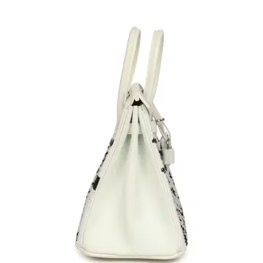 HERMÈS wait to list Custom "Dalmatian" Swarovski Crystal Hermes Birkin 25 White Epsom Palladium Hardware | Thumbnail 3 HERMÈS wait to list Custom "Dalmatian" Swarovski Crystal Hermes Birkin 25 White Epsom Palladium Hardware | Thumbnail 3