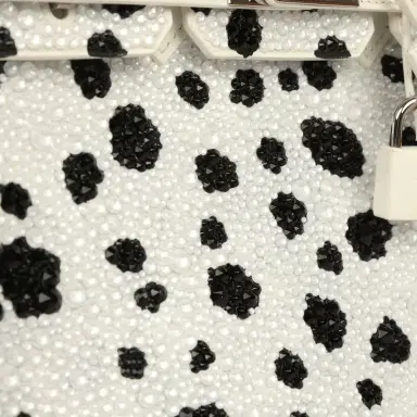 HERMÈS wait to list Custom "Dalmatian" Swarovski Crystal Hermes Birkin 25 White Epsom Palladium Hardware | Thumbnail 7 HERMÈS wait to list Custom "Dalmatian" Swarovski Crystal Hermes Birkin 25 White Epsom Palladium Hardware | Thumbnail 7