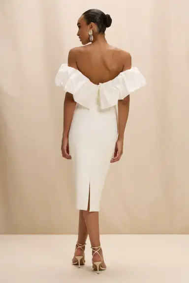 PatBo TAFFETA TARSILA RUFFLE MIDI DRESS | Thumbnail 4 PatBo TAFFETA TARSILA RUFFLE MIDI DRESS | Thumbnail 4