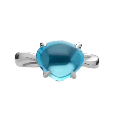 Bulgari Bulgari Sassi 18K White Gold Blue Topaz Ring Sz. 5 by The Solist | Thumbnail 1 Bulgari Bulgari Sassi 18K White Gold Blue Topaz Ring Sz. 5 by The Solist | Thumbnail 1