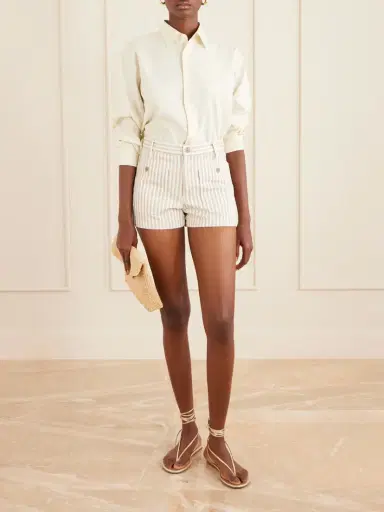 Frame The Cruise Striped Cotton Denim Shorts | Thumbnail 2 Frame The Cruise Striped Cotton Denim Shorts | Thumbnail 2