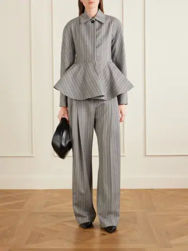 Stella McCartney Striped Low-rise Wool Straight-leg Pants | Thumbnail 2 Stella McCartney Striped Low-rise Wool Straight-leg Pants | Thumbnail 2