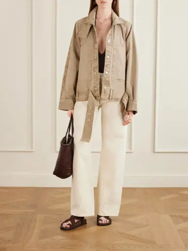 Co Belted tton-gabardine Jacket | Thumbnail 2 Co Belted tton-gabardine Jacket | Thumbnail 2