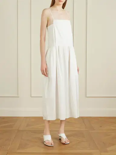 Khaite Adira Pleated Cotton-poplin Midi Dress | Thumbnail 2 Khaite Adira Pleated Cotton-poplin Midi Dress | Thumbnail 2