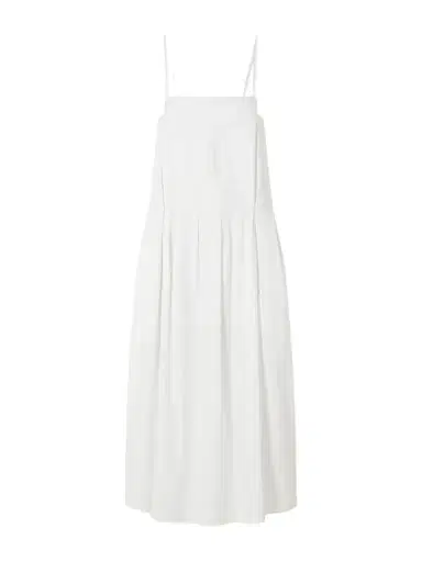 Khaite Adira Pleated Cotton-poplin Midi Dress | Thumbnail 1 Khaite Adira Pleated Cotton-poplin Midi Dress | Thumbnail 1