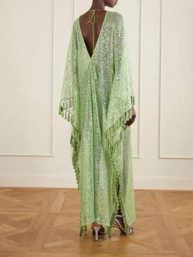 Taller Marmo Sequined Fringed Gown | Thumbnail 3 Taller Marmo Sequined Fringed Gown | Thumbnail 3