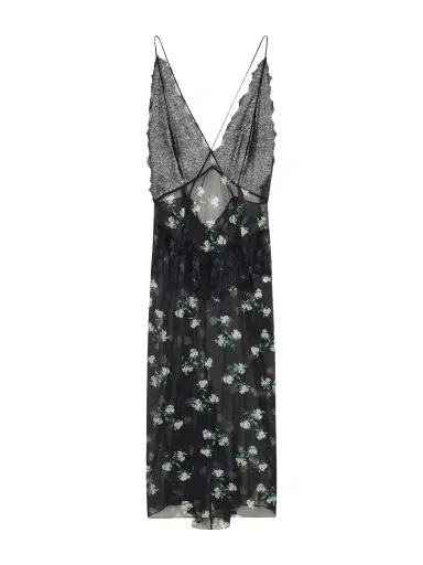 Dolce & Gabbana Lace-trimmed Floral-print Chiffon Midi Dress | Thumbnail 1 Dolce & Gabbana Lace-trimmed Floral-print Chiffon Midi Dress | Thumbnail 1