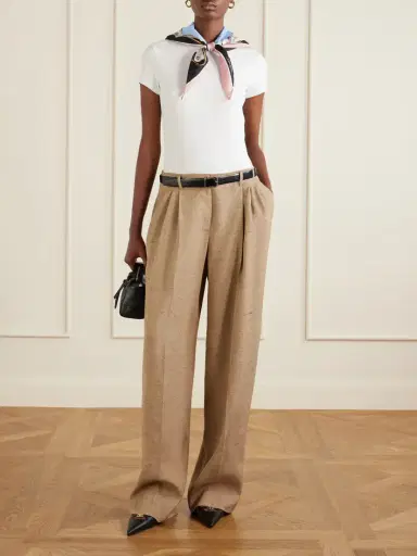 Dolce & Gabbana Belted Dupioni Wide-leg Pants | Thumbnail 2 Dolce & Gabbana Belted Dupioni Wide-leg Pants | Thumbnail 2