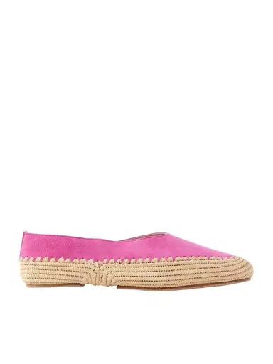 Gabriela Hearst Suede And Raffia Ballet Flats | Thumbnail 1 Gabriela Hearst Suede And Raffia Ballet Flats | Thumbnail 1