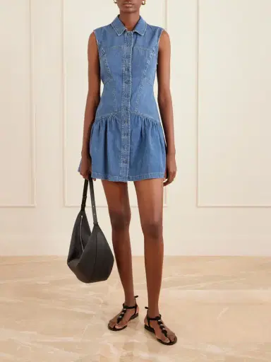 Frame Paneled Denim Mini Dress | Thumbnail 2 Frame Paneled Denim Mini Dress | Thumbnail 2