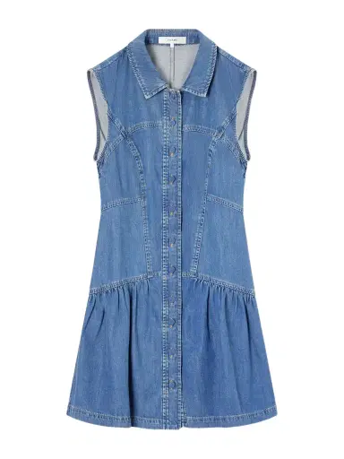 Frame Paneled Denim Mini Dress | Thumbnail 1 Frame Paneled Denim Mini Dress | Thumbnail 1