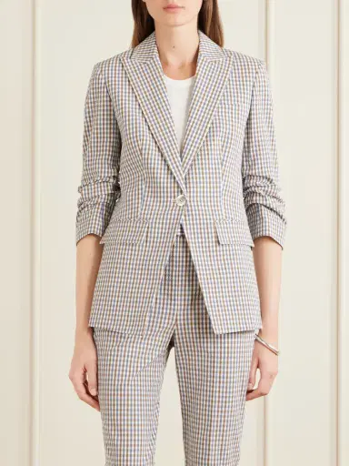 Veronica Beard Clayton Dickie Checked Cotton-seersucker Jacket | Thumbnail 3 Veronica Beard Clayton Dickie Checked Cotton-seersucker Jacket | Thumbnail 3