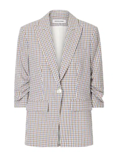 Veronica Beard Clayton Dickie Checked Cotton-seersucker Jacket | Thumbnail 1 Veronica Beard Clayton Dickie Checked Cotton-seersucker Jacket | Thumbnail 1