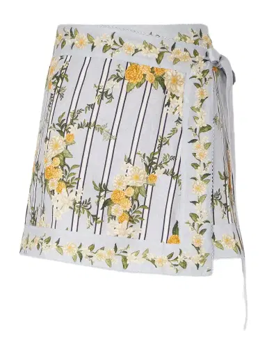 Agua by Agua Bendita Luna Valle Printed Linen Pareo | Thumbnail 1 Agua by Agua Bendita Luna Valle Printed Linen Pareo | Thumbnail 1