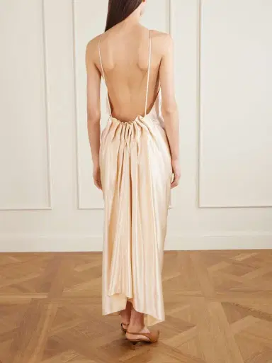 Khaite Kent Open-back Draped Satin Maxi Dress | Thumbnail 3 Khaite Kent Open-back Draped Satin Maxi Dress | Thumbnail 3