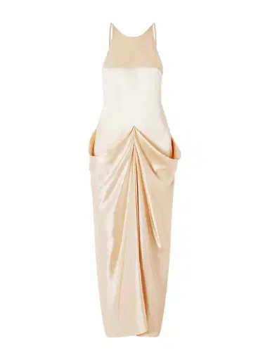Khaite Kent Open-back Draped Satin Maxi Dress | Thumbnail 1 Khaite Kent Open-back Draped Satin Maxi Dress | Thumbnail 1
