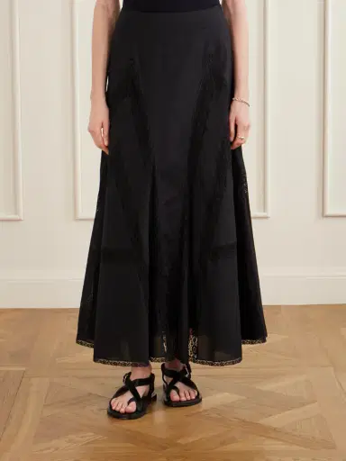 Loretta Caponi Vieste Lace-trimmed Cotton-muslin Maxi Skirt | Thumbnail 3 Loretta Caponi Vieste Lace-trimmed Cotton-muslin Maxi Skirt | Thumbnail 3
