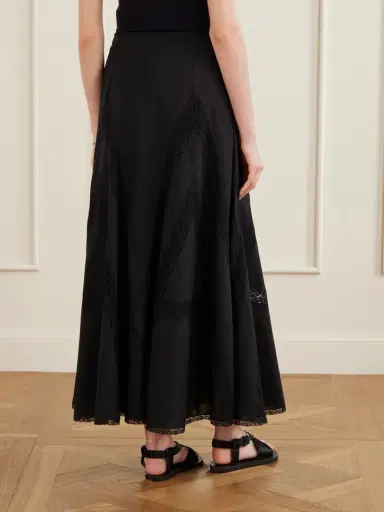 Loretta Caponi Vieste Lace-trimmed Cotton-muslin Maxi Skirt | Thumbnail 4 Loretta Caponi Vieste Lace-trimmed Cotton-muslin Maxi Skirt | Thumbnail 4