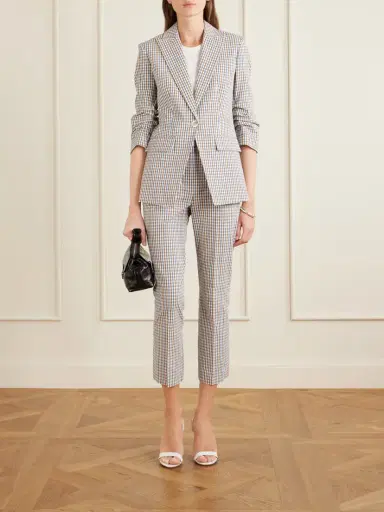 Veronica Beard Arte Checked Cotton-seersucker Skinny Pants | Thumbnail 2 Veronica Beard Arte Checked Cotton-seersucker Skinny Pants | Thumbnail 2