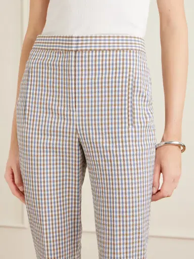 Veronica Beard Arte Checked Cotton-seersucker Skinny Pants | Thumbnail 5 Veronica Beard Arte Checked Cotton-seersucker Skinny Pants | Thumbnail 5