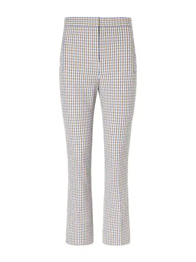 Veronica Beard Arte Checked Cotton-seersucker Skinny Pants | Thumbnail 1 Veronica Beard Arte Checked Cotton-seersucker Skinny Pants | Thumbnail 1