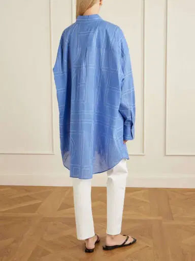 TOTEME Embroidered Organic Cotton And Lyocell-blend Shirt | Thumbnail 4 TOTEME Embroidered Organic Cotton And Lyocell-blend Shirt | Thumbnail 4
