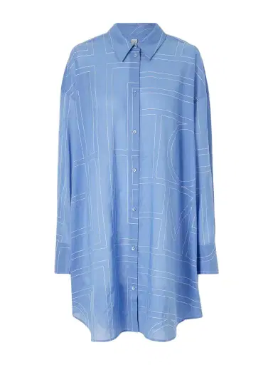 TOTEME Embroidered Organic Cotton And Lyocell-blend Shirt | Thumbnail 1 TOTEME Embroidered Organic Cotton And Lyocell-blend Shirt | Thumbnail 1
