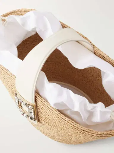 Roger Vivier Embellished Leather-trimmed Raffia-effect Tote Bag | Thumbnail 6 Roger Vivier Embellished Leather-trimmed Raffia-effect Tote Bag | Thumbnail 6