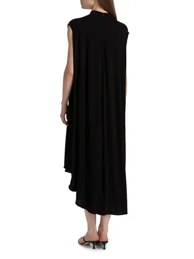 Bottega Veneta Women's Abstract Face Crêpe Midi-Dress - Black - Size 12 | Thumbnail 4 Bottega Veneta Women's Abstract Face Crêpe Midi-Dress - Black - Size 12 | Thumbnail 4