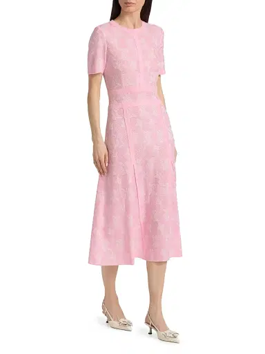 Misook Women's Botanical Intarsia-Knit Fit-&-Flare Maxi Dress - Cherry Blossom White - Size XXL | Thumbnail 2 Misook Women's Botanical Intarsia-Knit Fit-&-Flare Maxi Dress - Cherry Blossom White - Size XXL | Thumbnail 2