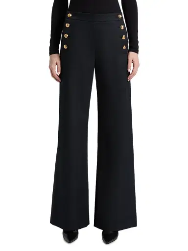 Nili Lotan Women's Reed Cotton-Linen Sailor Pants - Midnight | Thumbnail 3 Nili Lotan Women's Reed Cotton-Linen Sailor Pants - Midnight | Thumbnail 3