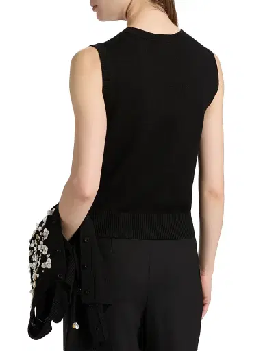 Oscar de la Renta Women's Virgin Wool Tank - Black | Thumbnail 5 Oscar de la Renta Women's Virgin Wool Tank - Black | Thumbnail 5