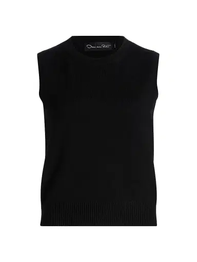 Oscar de la Renta Women's Virgin Wool Tank - Black | Thumbnail 1 Oscar de la Renta Women's Virgin Wool Tank - Black | Thumbnail 1