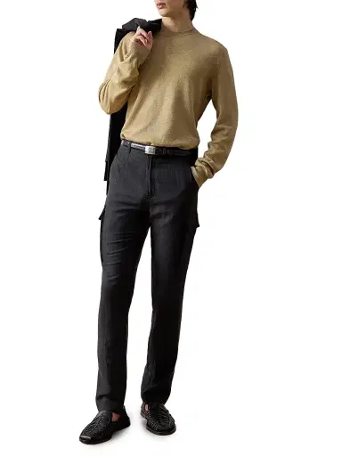 Ralph Lauren Purple Label Men's Linen-Blend Crewneck Sweater - Sand | Thumbnail 8 Ralph Lauren Purple Label Men's Linen-Blend Crewneck Sweater - Sand | Thumbnail 8