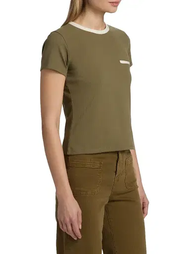Frame Women's The Pique Baby T-Shirt - Military Multi | Thumbnail 4 Frame Women's The Pique Baby T-Shirt - Military Multi | Thumbnail 4