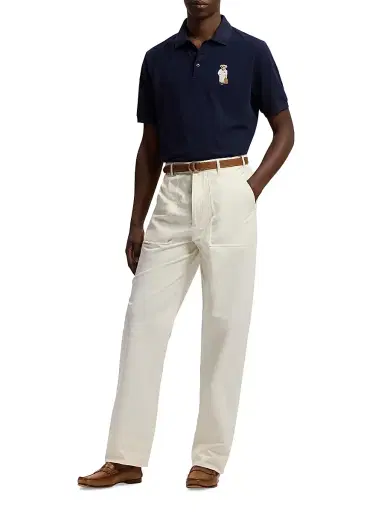 Ralph Lauren Purple Label Men's Polo Bear Cotton-Cashmere Polo Shirt - Classic Chairman Navy | Thumbnail 2 Ralph Lauren Purple Label Men's Polo Bear Cotton-Cashmere Polo Shirt - Classic Chairman Navy | Thumbnail 2