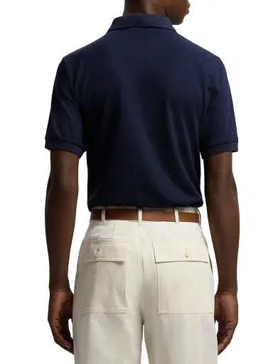 Ralph Lauren Purple Label Men's Polo Bear Cotton-Cashmere Polo Shirt - Classic Chairman Navy | Thumbnail 5 Ralph Lauren Purple Label Men's Polo Bear Cotton-Cashmere Polo Shirt - Classic Chairman Navy | Thumbnail 5