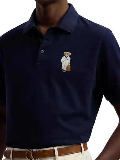 Ralph Lauren Purple Label Men's Polo Bear Cotton-Cashmere Polo Shirt - Classic Chairman Navy | Thumbnail 6 Ralph Lauren Purple Label Men's Polo Bear Cotton-Cashmere Polo Shirt - Classic Chairman Navy | Thumbnail 6